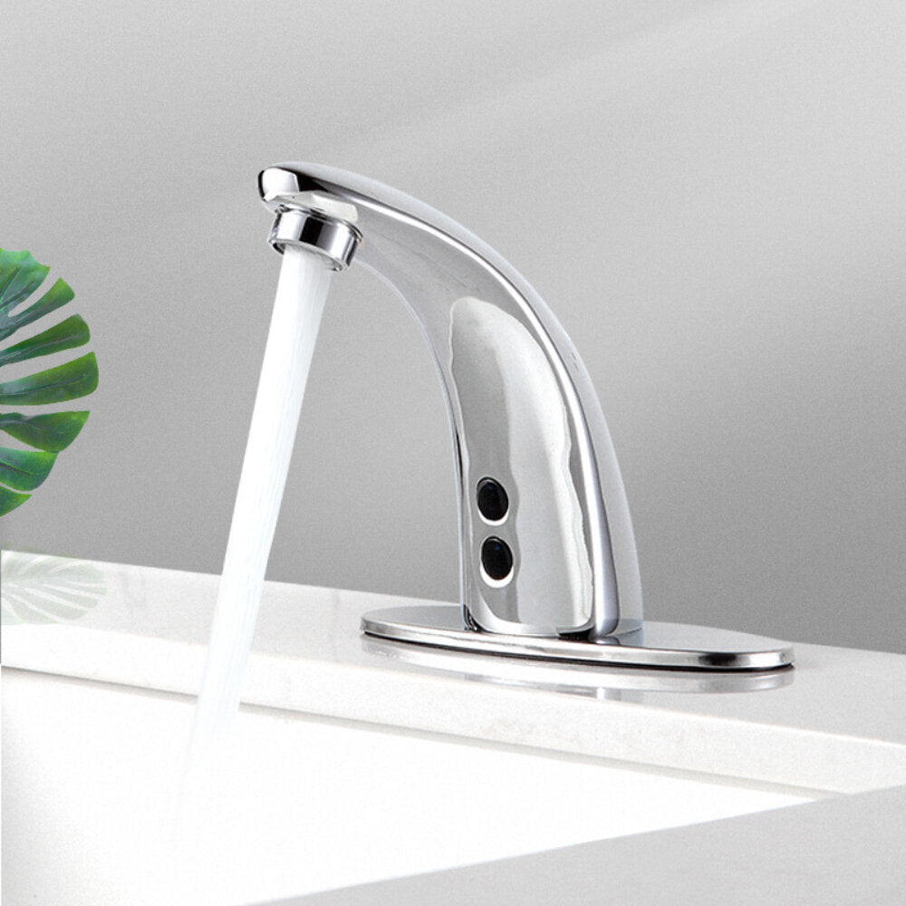 Automatic Touchless Sensor Faucet Bathroom Sink Smart Hands Free Water Tap Hot and Cold Mixer Control Chrome Finish Image 2