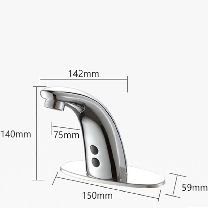 Automatic Touchless Sensor Faucet Bathroom Sink Smart Hands Free Water Tap Hot and Cold Mixer Control Chrome Finish Image 4