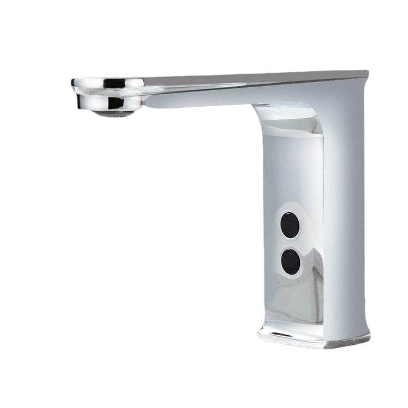 Automatic Infrared Sink Faucet Touchless Free Sensor Handfree Water Saving Inductive Electric Hot Cold Basin Image 1