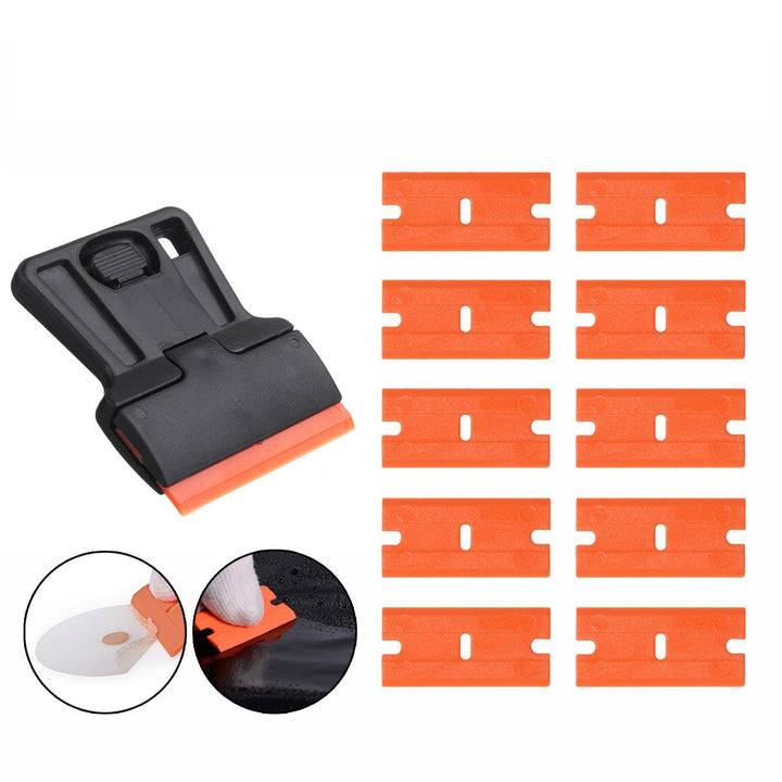 Car Vehicle Decal Tape Removal Eraser Remover Scraper + 10Pcs Plastic Blades Tools Kit Image 1