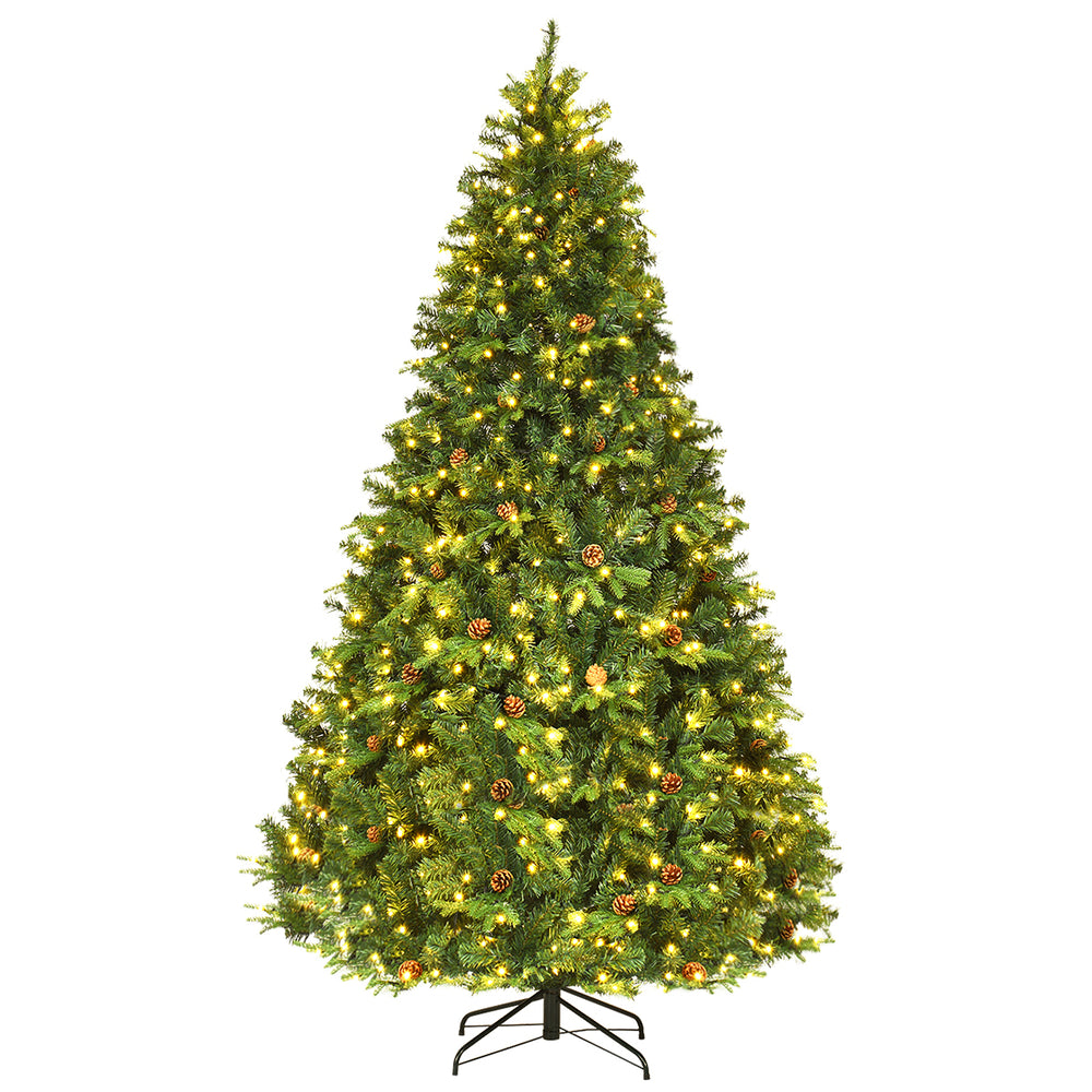 Costway 7Ft/7.5FT/8FT Pre-Lit Christmas Tree Hinged 460/540/600 Lights Image 2