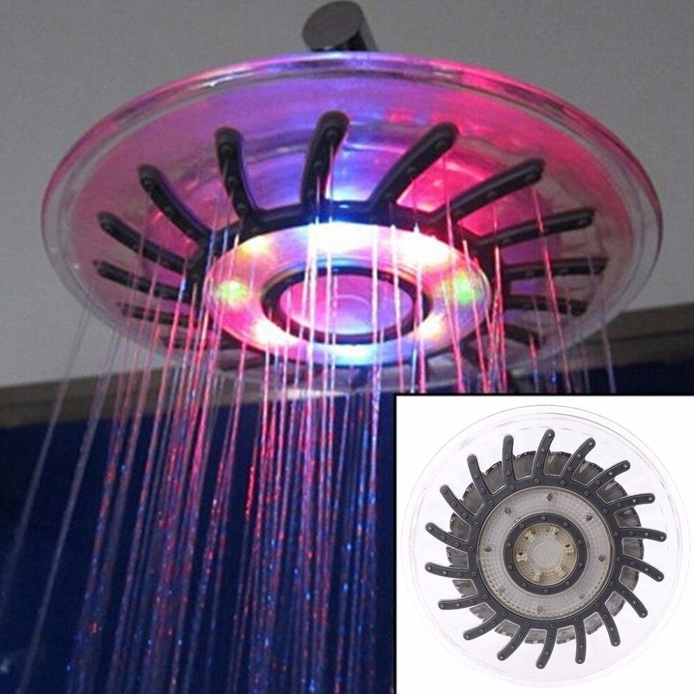 Colorful Led Shower Top Spray Four-Color 8-Inch Temperature Control Three-Color Image 2