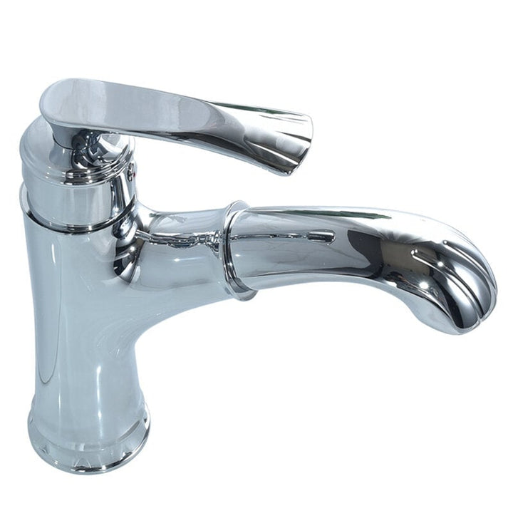 Copper Bathroom Basin Faucet Pull Out Spring Sprayer Tap Hot and Cold Water Single Hole Deck Mount Mixer Image 1