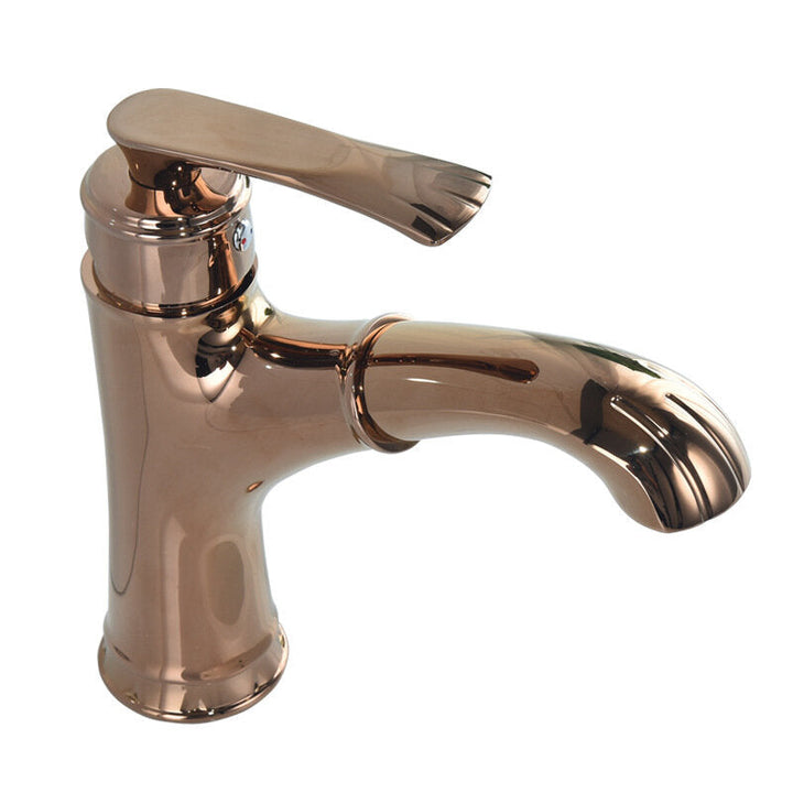 Copper Bathroom Basin Faucet Pull Out Spring Sprayer Tap Hot and Cold Water Single Hole Deck Mount Mixer Image 10