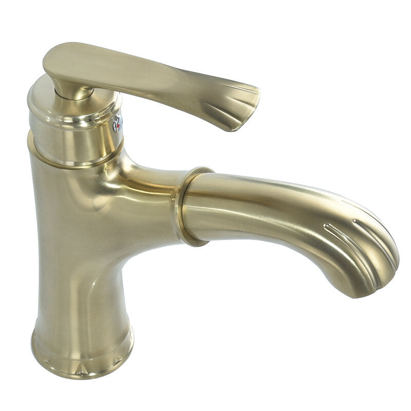 Copper Bathroom Basin Faucet Pull Out Spring Sprayer Tap Hot and Cold Water Single Hole Deck Mount Mixer Image 11