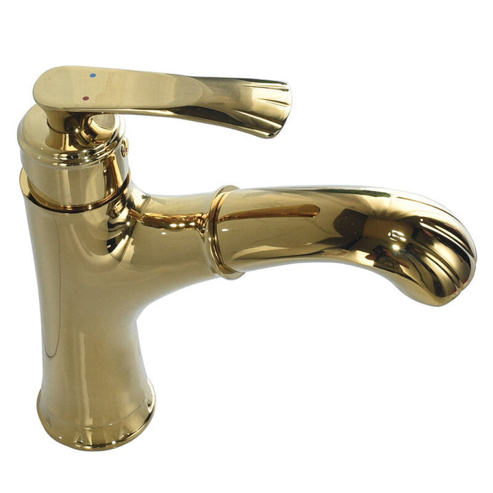 Copper Bathroom Basin Faucet Pull Out Spring Sprayer Tap Hot and Cold Water Single Hole Deck Mount Mixer Image 12