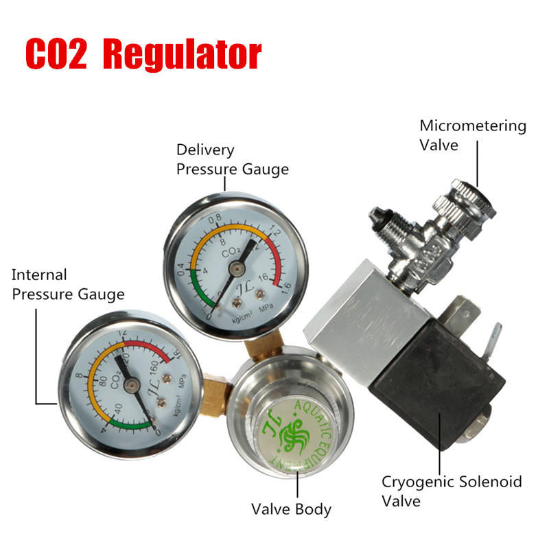 Co2 Regulator Magnetic Solenoid Two Gauge Bubble Counter Planted Aquarium Image 4