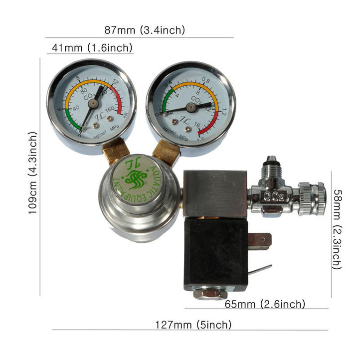 Co2 Regulator Magnetic Solenoid Two Gauge Bubble Counter Planted Aquarium Image 5