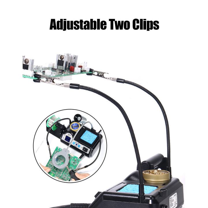 Clips Soldering Iron with Optional Magnifier Lamp Digital Display Electric Soldering iron Kit Set Soldering Station Image 7