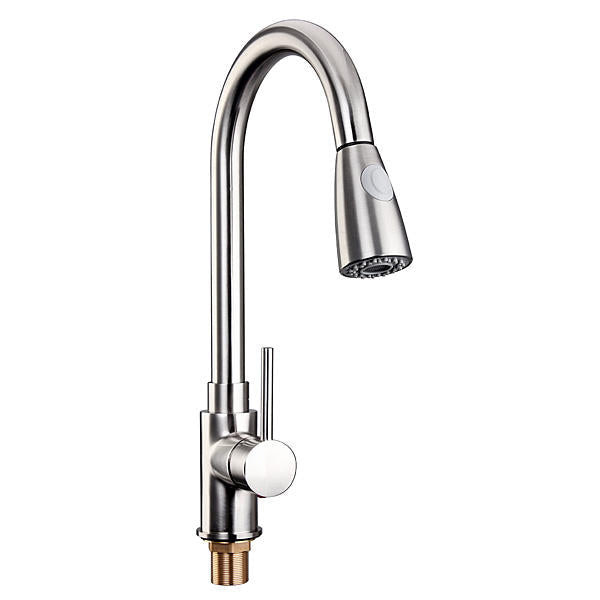 Copper Single Lever Pull Out Rinser Kitchen Mixer Tap Brushed Bathroom Sprayer Basin Sink Faucet Image 7