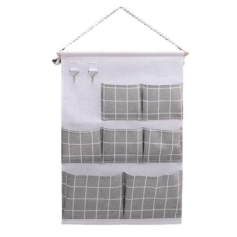 Cotton Linen Waterproof Wall Hanging Storage Bag Cartoon Printed Organizer Decor Image 8