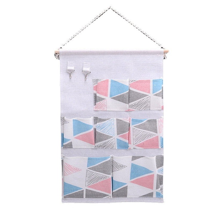 Cotton Linen Waterproof Wall Hanging Storage Bag Cartoon Printed Organizer Decor Image 9