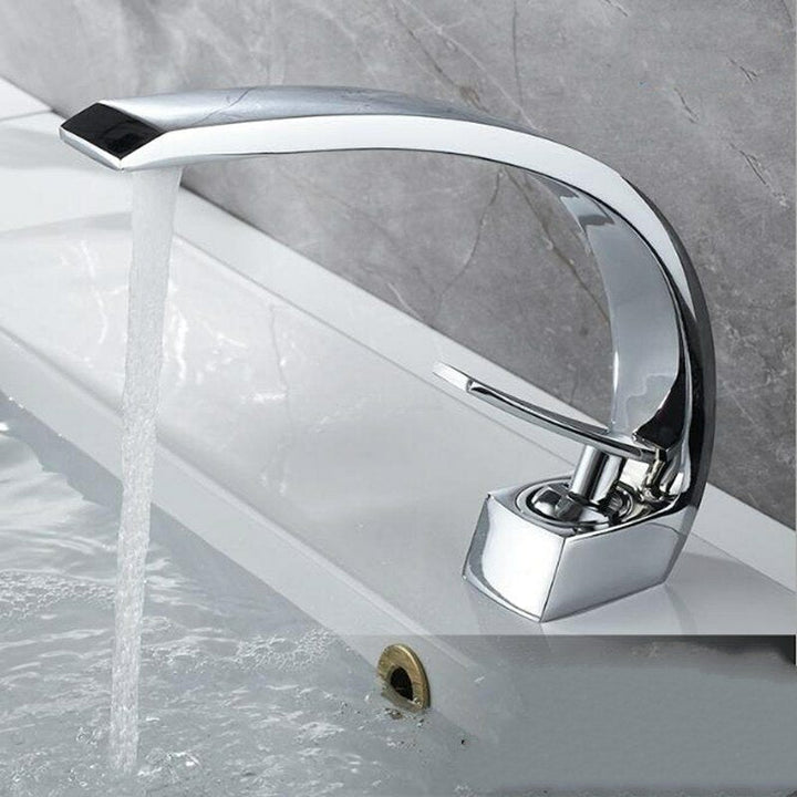 Creative Simple Bathroom Basin Faucets Hot Cold Single Hole Copper Faucet Washbasin Tap for Kitchen Water Image 4