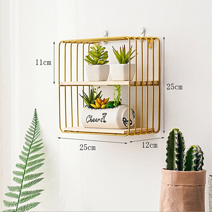 Creative Wall Mounted Iron Shelf Storage Rack Holder Display Image 4