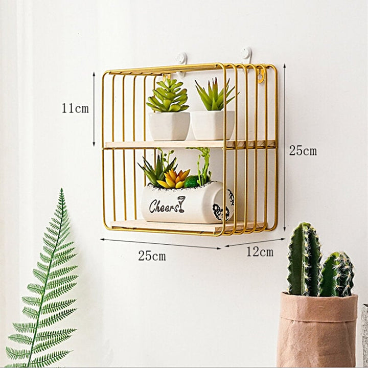 Creative Wall Mounted Iron Shelf Storage Rack Holder Display Image 1