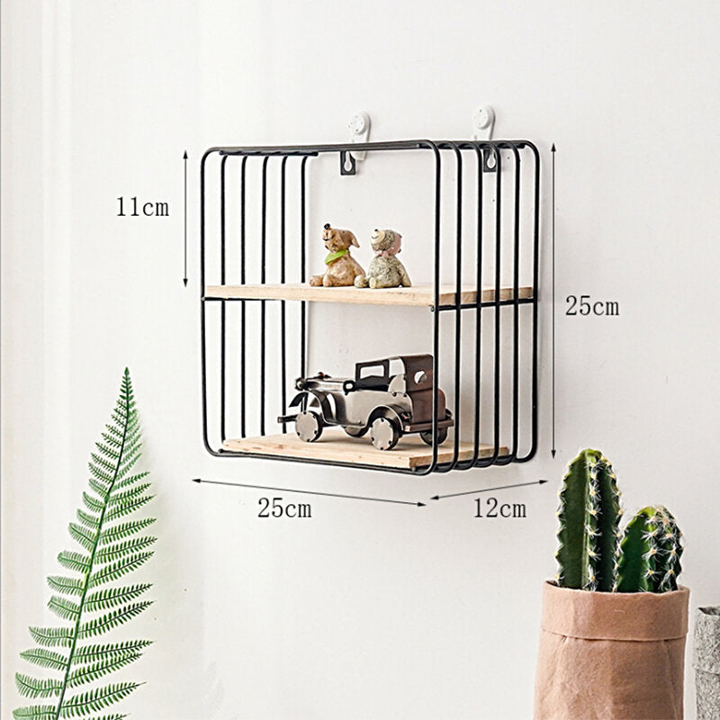 Creative Wall Mounted Iron Shelf Storage Rack Holder Display Image 5