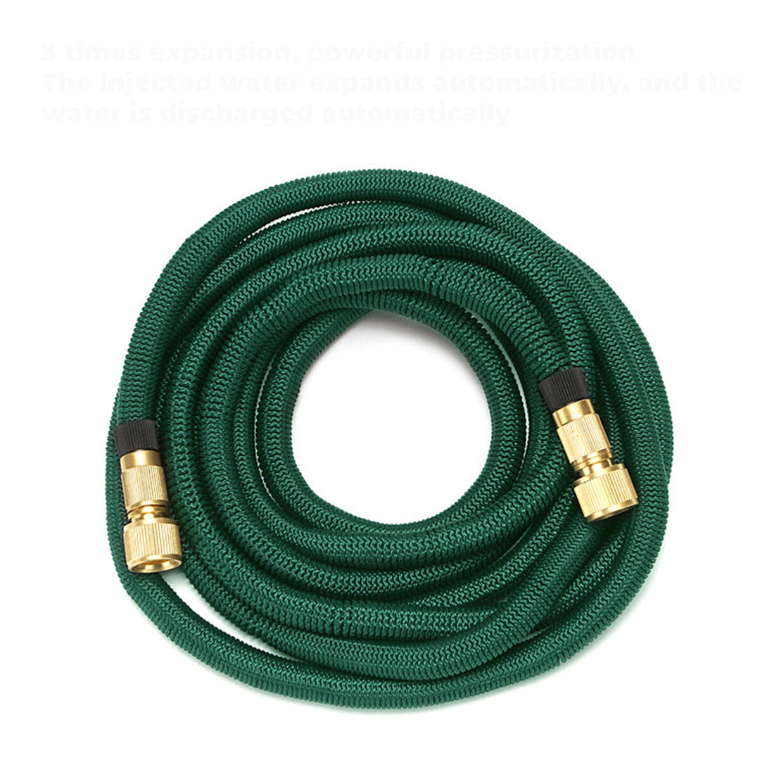 Dark Green Expandable Flexible Water Hoses Telescopic Pipe Full Copper Connector for Car Wash Tool Image 2