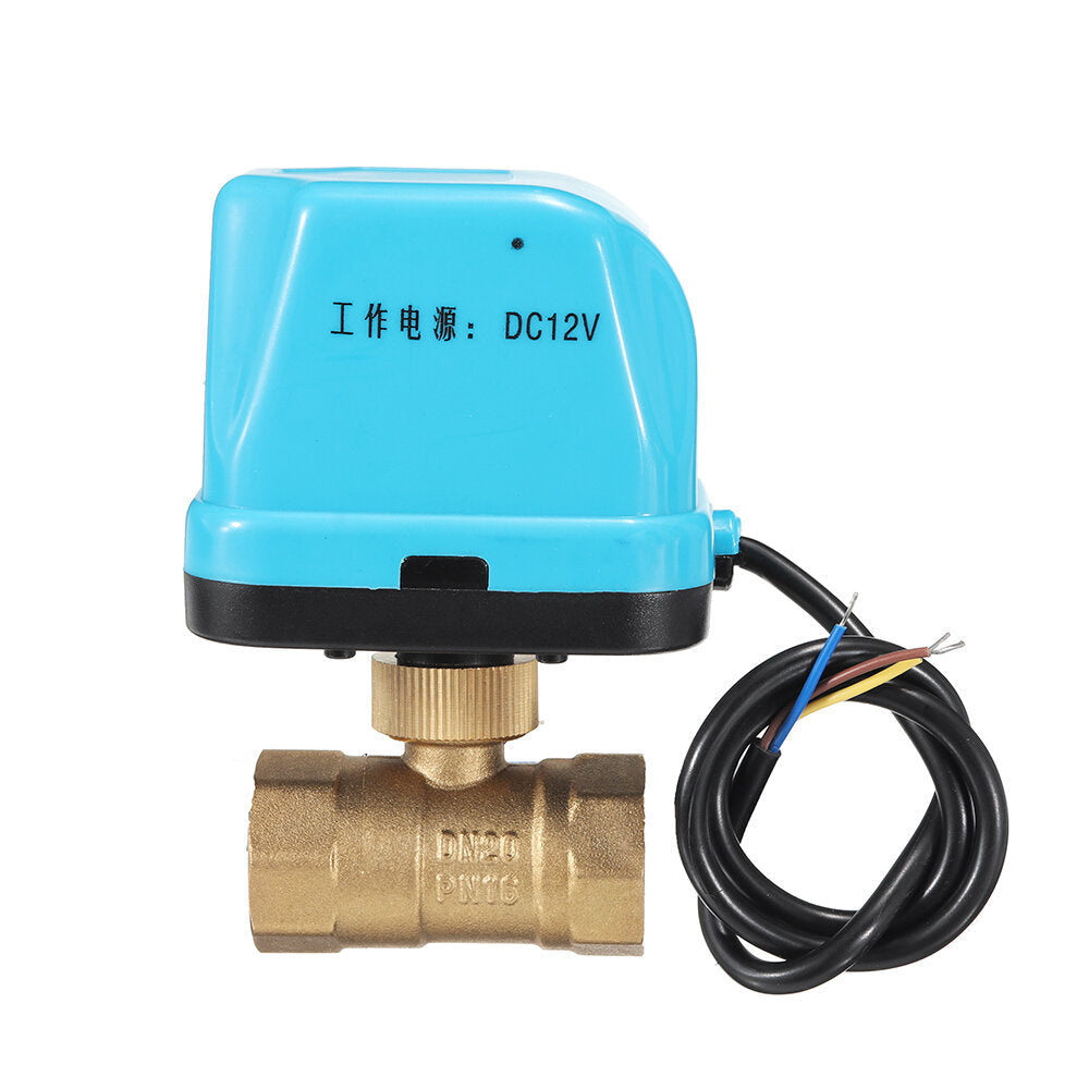 DC 12V 1,2" 3,4" 1" 1-1,4" Motorized Electric Brass Ball Valves 3 Wire Full Port Valve Image 1