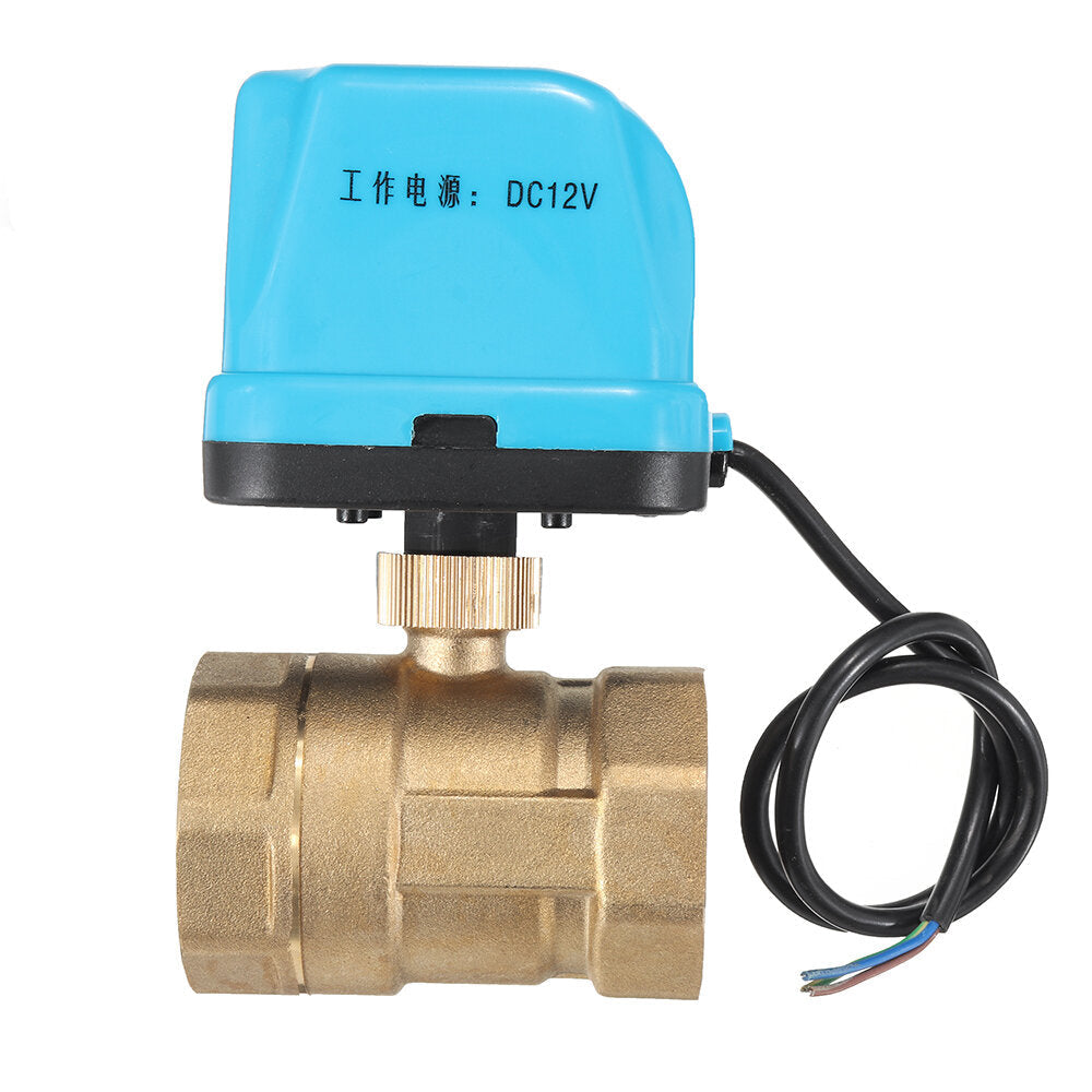 DC 12V 1,2" 3,4" 1" 1-1,4" Motorized Electric Brass Ball Valves 3 Wire Full Port Valve Image 3