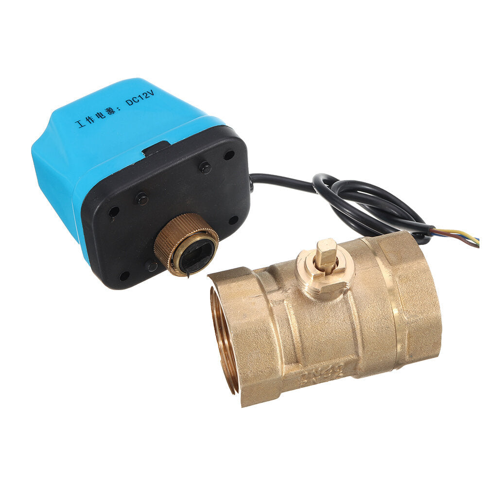 DC 12V 1,2" 3,4" 1" 1-1,4" Motorized Electric Brass Ball Valves 3 Wire Full Port Valve Image 6