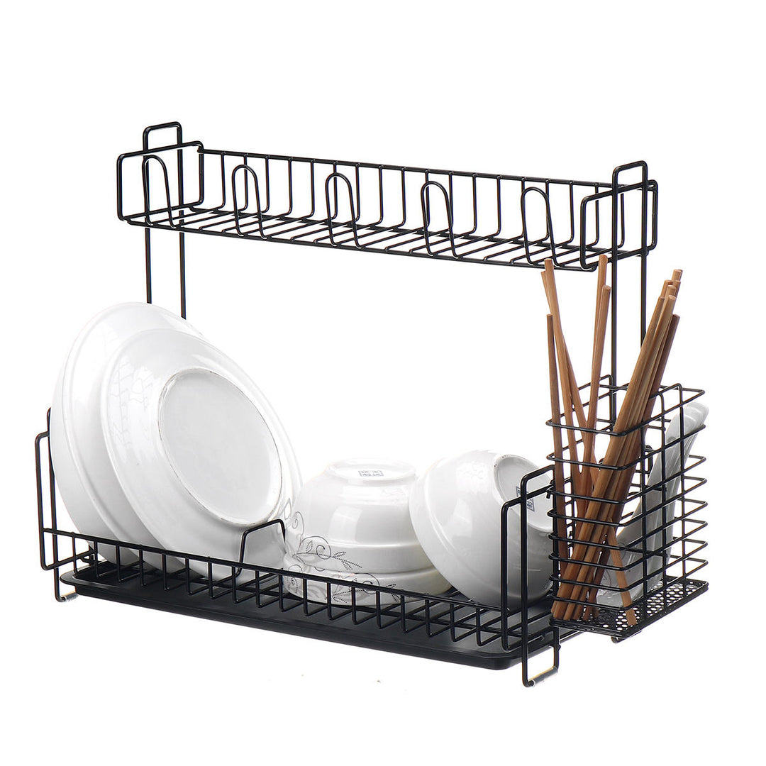 Dish Drainer Kitchen Drying Drain Shelf Sink Holder Cup Bowl Storage Home Basket Stand Image 5