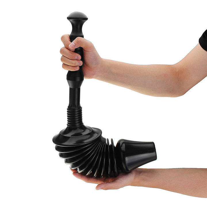 Detachable Heavy Duty Toilet Plunger Powerful Toilet Bathroom Sewer Pipe Dredger Black Image 6