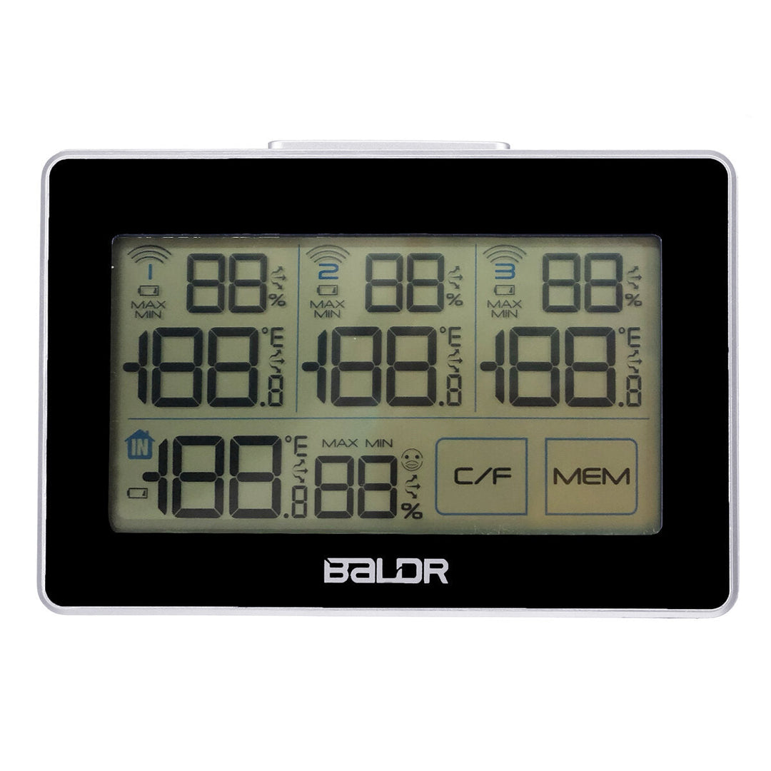 Digital LCD Wireless Weather Station Sensor With 3 Thermometer Outdoor Indoor Image 2