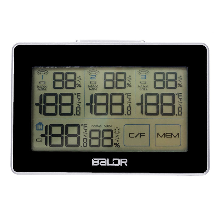 Digital LCD Wireless Weather Station Sensor With 3 Thermometer Outdoor Indoor Image 2