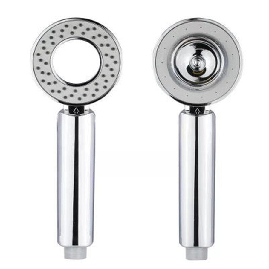 Double-sided Dual Function Shower Head Water Saving Round ABS Chrome Booster Bath High Pressure Handheld Hand Image 1