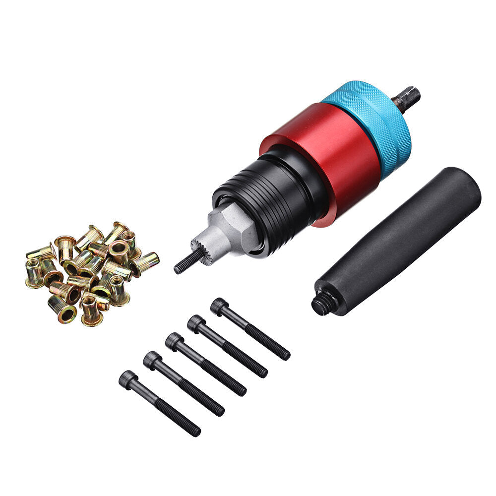 Electric Riveter Nut Riveting Tools Kit Clutch Type Automatic Stop Cordless Riveting Adapter M4,M5,M6 For Electric Drill Image 2