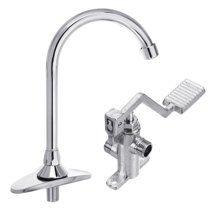 Durable Foot Pedal Valve Faucet Vertical Basin Switch Hospital Sink Tap Image 1