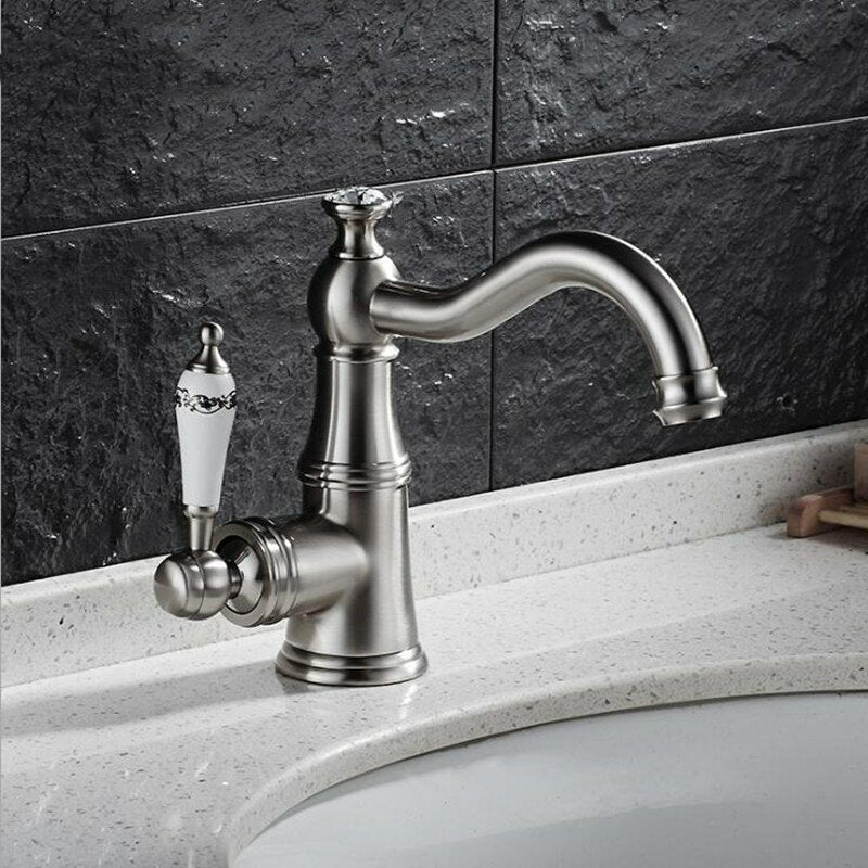 European Style Kitchen Sink Faucet Hot Cold Water Mixer Tap 360 Degree Swivel Good Valued Bathroom Modern Image 2