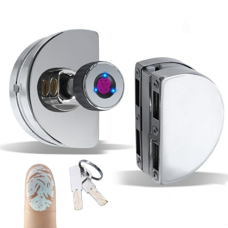 Fingerprint Lock for Glass Door Remote Control Door Lock for Office Electronic Key Lock Smart Lock IP65 Waterproof Image 1