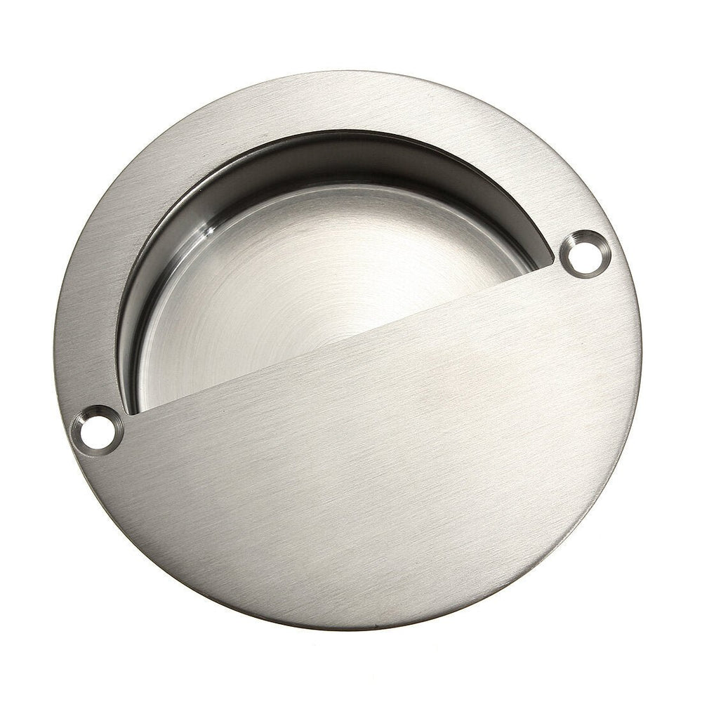 Flush Recessed Pull Door Handle SUS Stainless Steel Circular Covered Type With 2 Screws Image 2