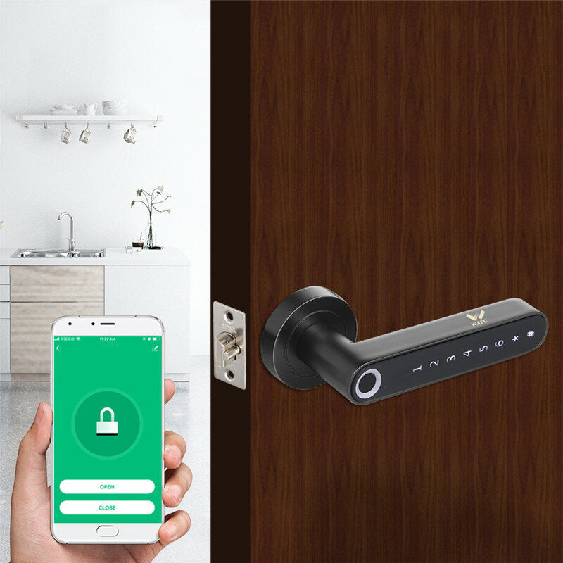 Fingerprint Door Lock Smart bluetooth Password Handle Lock APP Unlock Keyless Entry Works with iOS,Android Image 2