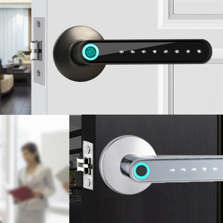 Fingerprint Door Lock Smart bluetooth Password Handle Lock APP Unlock Keyless Entry Works with iOS,Android Image 3