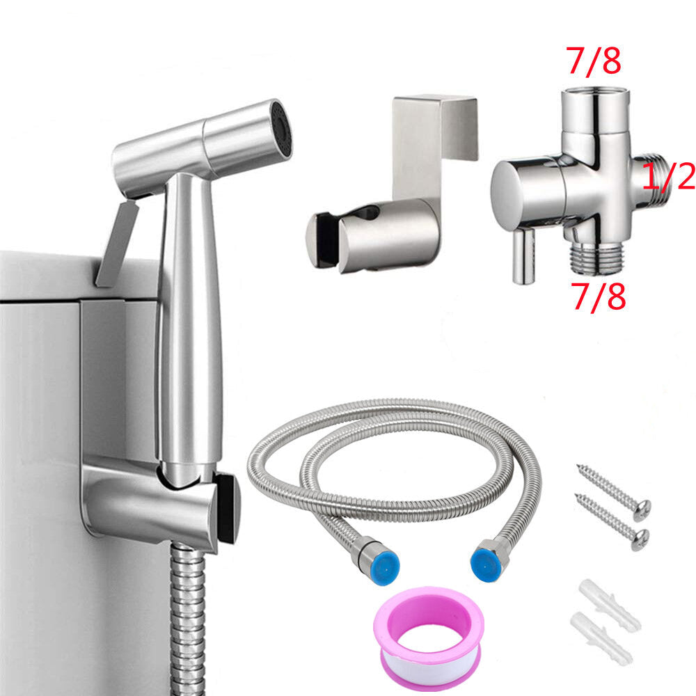 Handheld Bidet Sprayer for Toilet Adjustable Pressure Faucet Diaper Set with Hose Attachment Bathroom Image 11