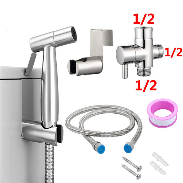 Handheld Bidet Sprayer for Toilet Adjustable Pressure Faucet Diaper Set with Hose Attachment Bathroom Image 12