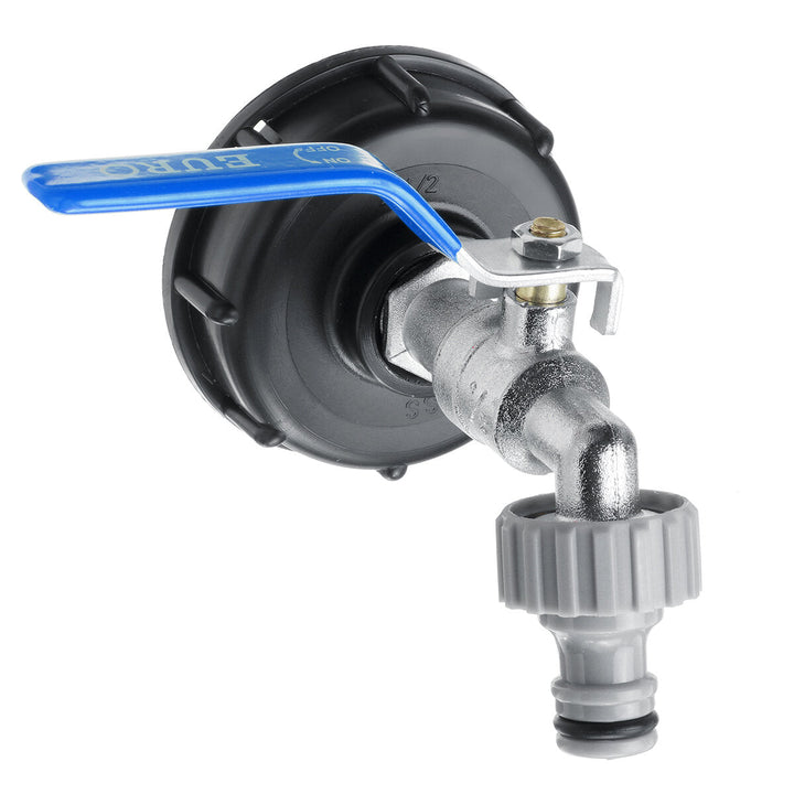 Fuel Tank Cap Adapter with Alloy Faucet and 1,2inch Clip-on Hose Connector Ton Valve Image 1