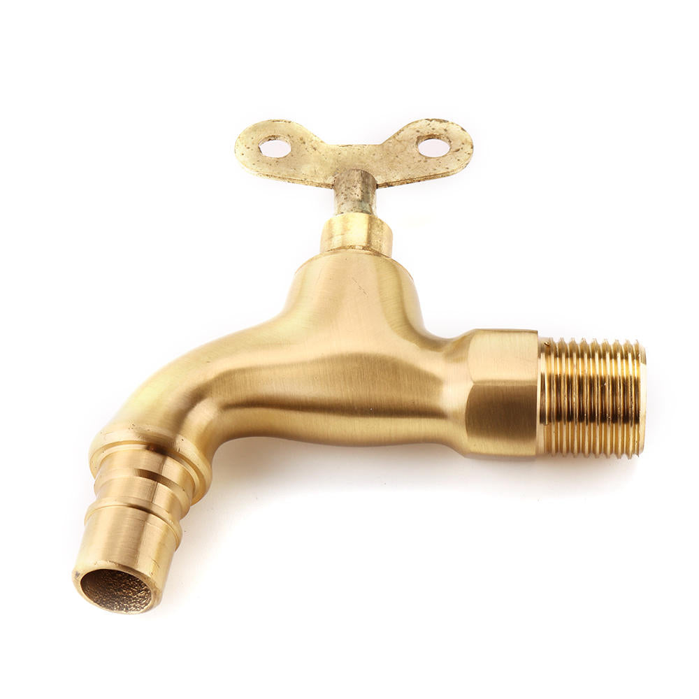 Kitchen Bathroom Sink Faucet Single Handle Washing Machine Water Tap With Lock Key Copper Outdoor Anti-theft Image 1