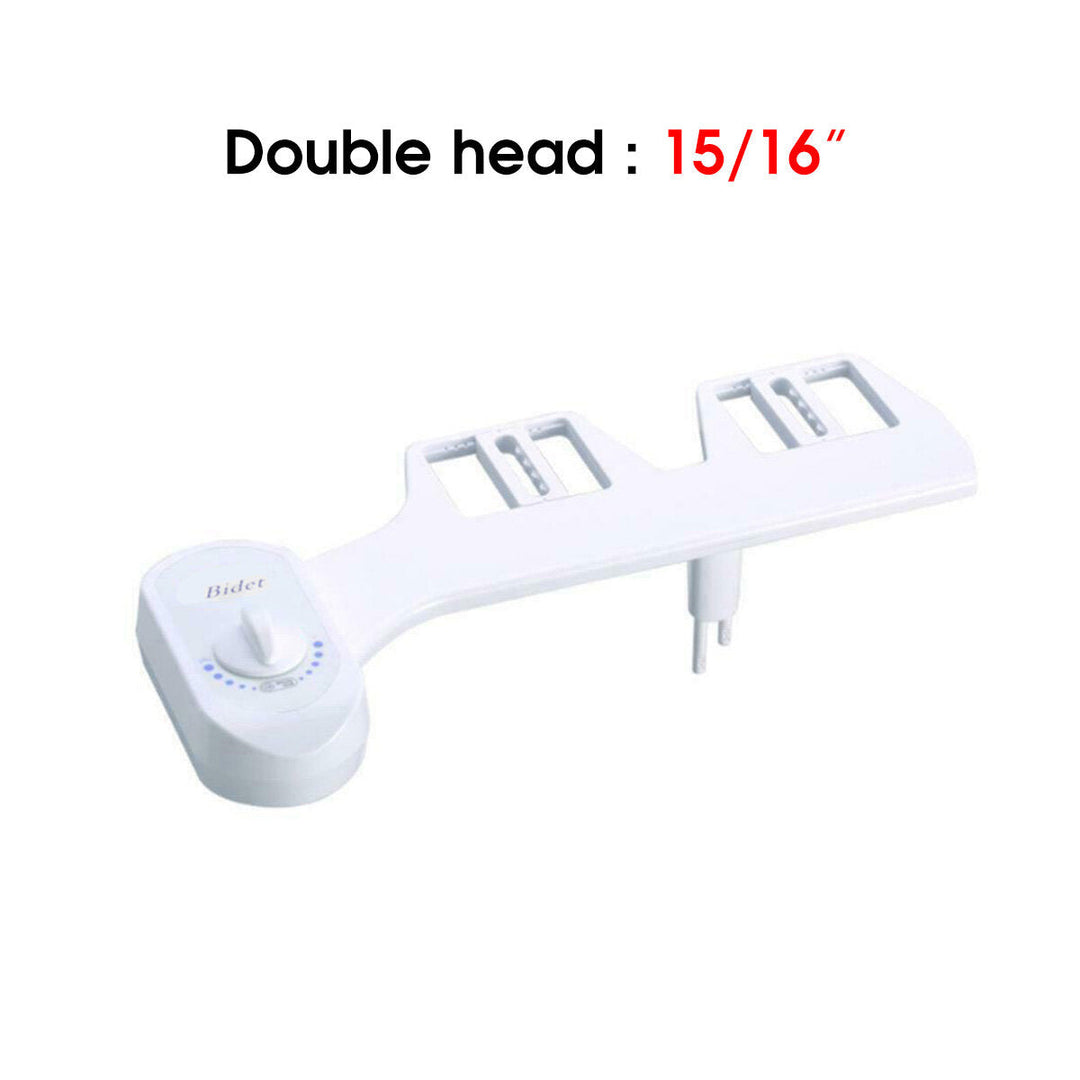 G1,2" 15,16" Toilet Seat Attachment Bathroom Water Spray Non-Electric Mechanical Portable Bidet Single,Double Head Image 5