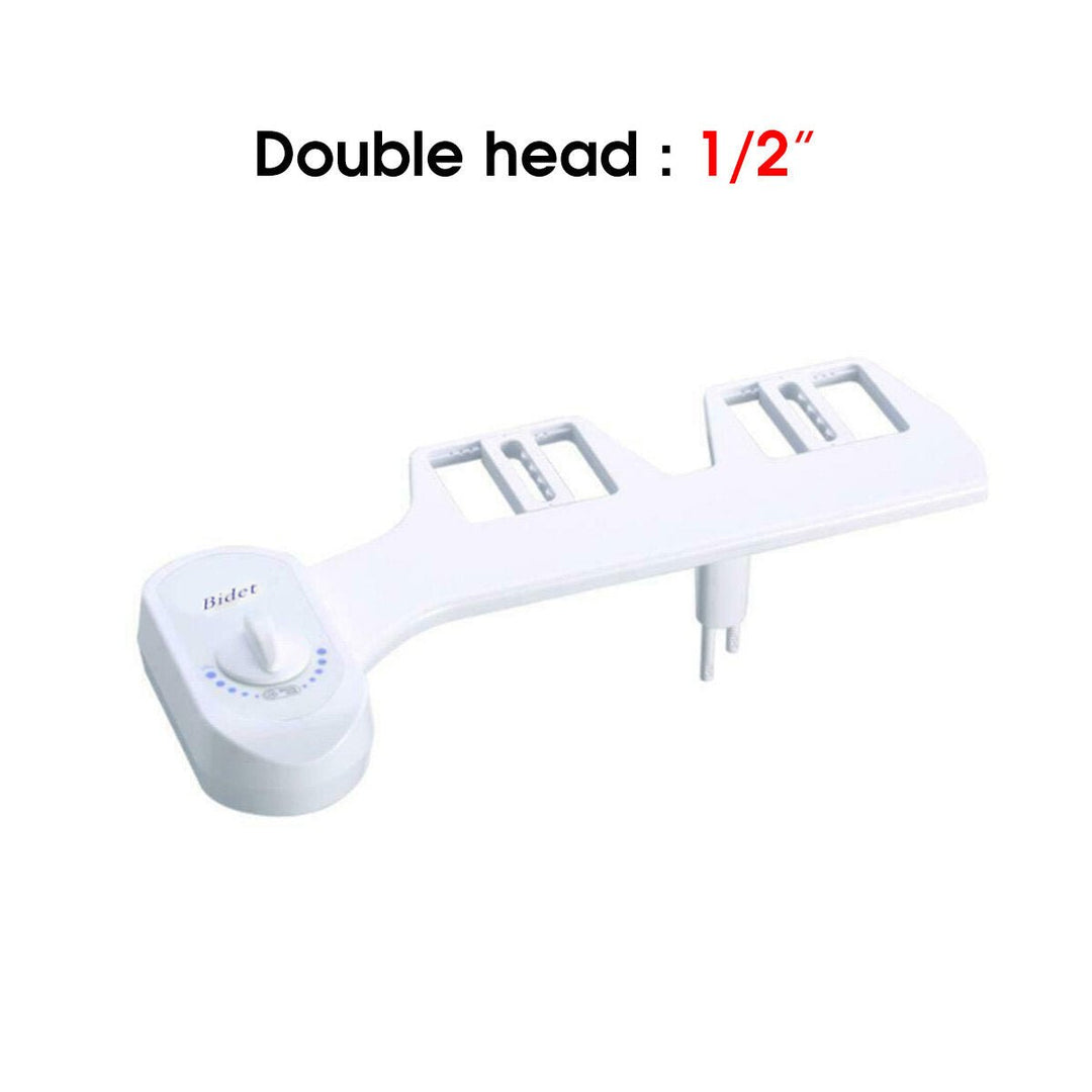 G1,2" 15,16" Toilet Seat Attachment Bathroom Water Spray Non-Electric Mechanical Portable Bidet Single,Double Head Image 6