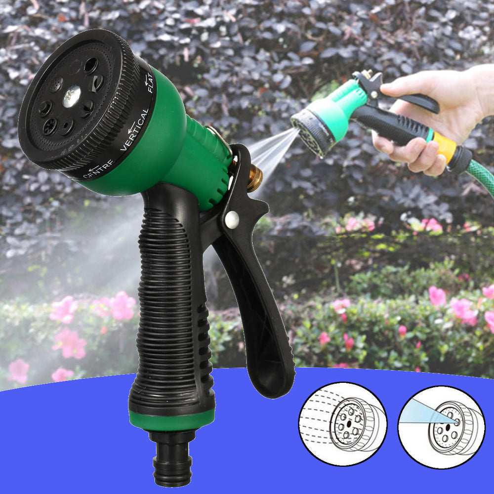 Green Car High Pressure Washer Hose Pipe Metal Nozzle Water Spray Garden Lawn Image 2