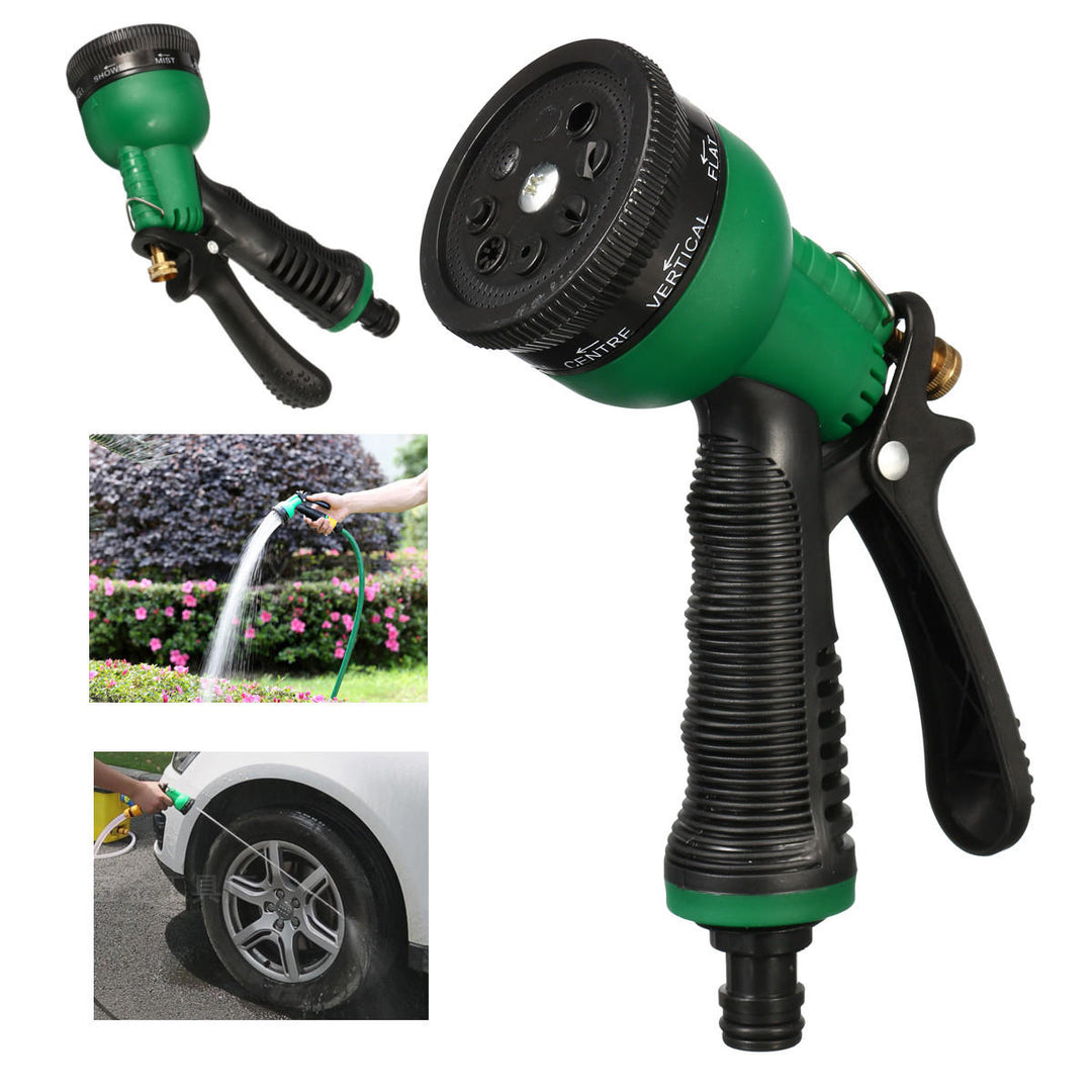 Green Car High Pressure Washer Hose Pipe Metal Nozzle Water Spray Garden Lawn Image 3