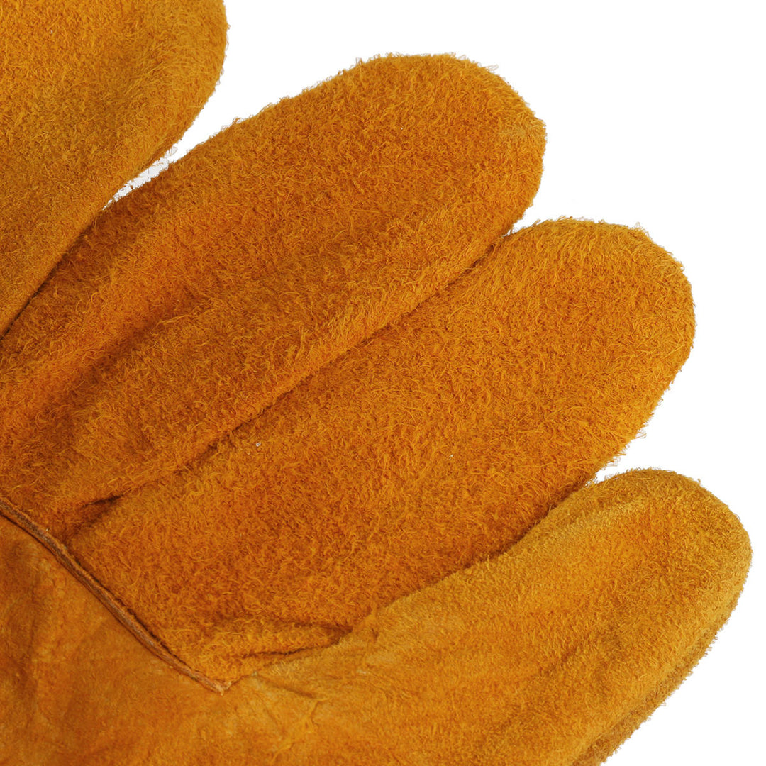 Garden Gardening Welder Gloves Men Women Thorn Proof Leather Work Gloves Yellow Image 12