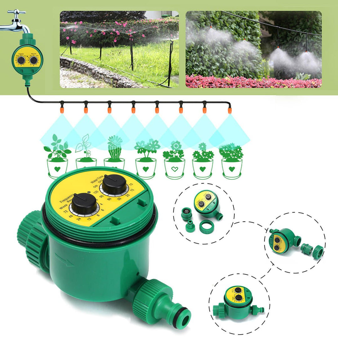 Garden Irrigation Controller Two Dial Electronic Water Timer Home Plant Flower Image 1