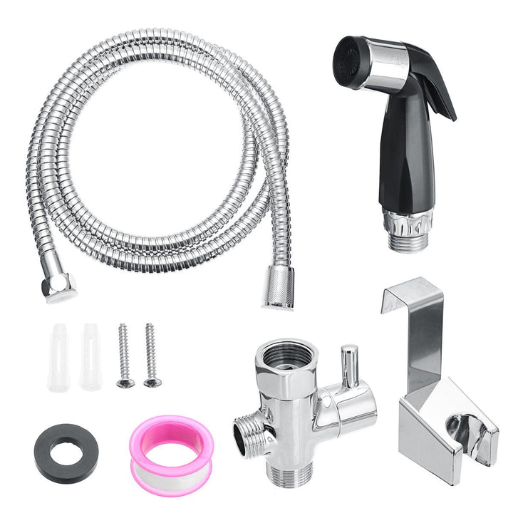 Handheld Shower Head Holder Bidet Toilet Sprayer Set Kit Hose Shattaf Adapter Image 1