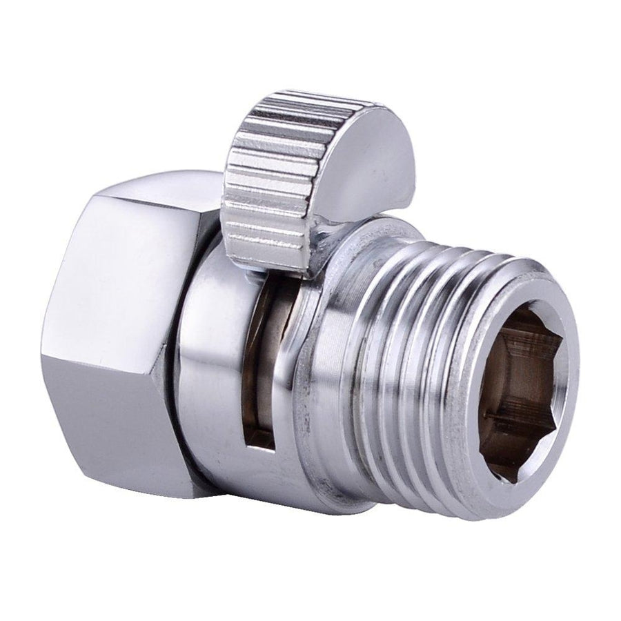 Copper Shower Head Shut-Off Valve Quick Open Adapter Valve Flow Regulator Image 1