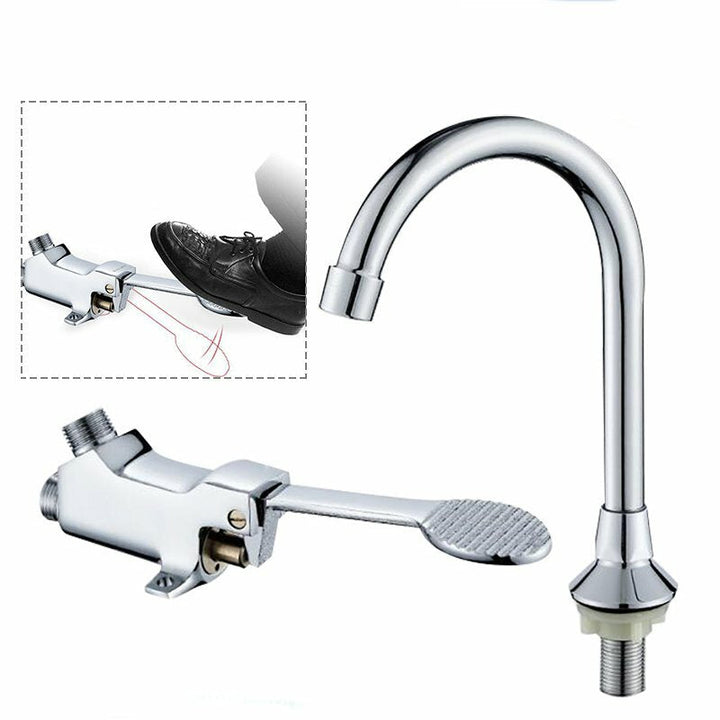 Foot Pedal Control Valve Faucet Basin Switch Kitchen Sink Bathroom Tap Image 1