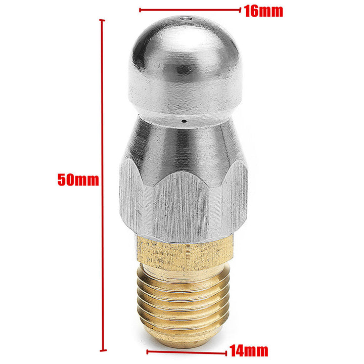 High Pressure Drain Nozzle 1 Front 3 Rear M14 Thread For Pipe Dredge Cleaning Image 4